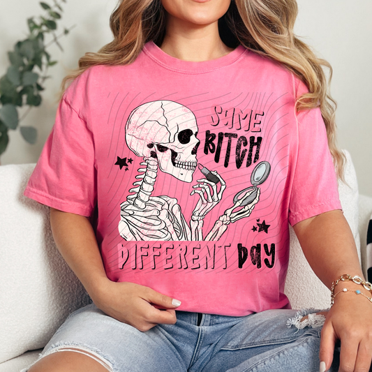 SAME BITCH, DIFFERENT DAY DISTRESSED - DTF TRANSFER