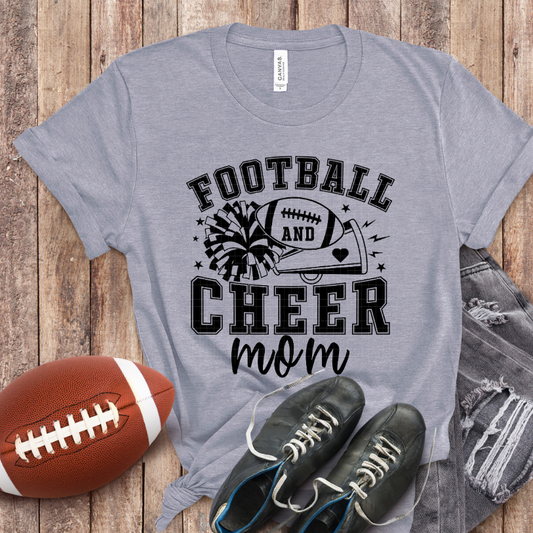 FOOTBALL AND CHEER MOM BLK - DTF TRANSFER