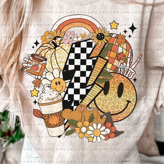 FALL VIBES BOLT COLLAGE - NO GRUNGE - DTF TRANSFER