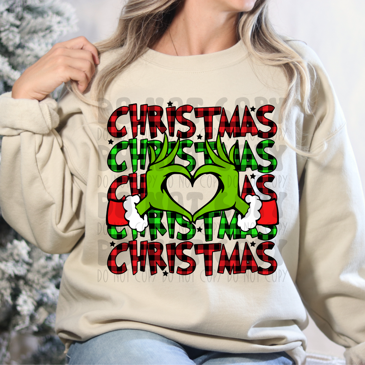 CHRISTMAS GREEN GUY HEART - DTF TRANSFER