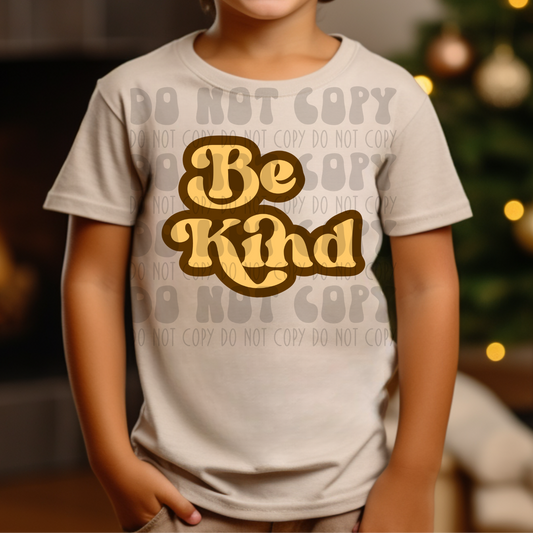 BE KIND YELLOW/BROWN - DTF TRANSFER