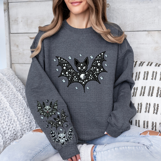 BATS RHINESTONES W/ SLEEVE - DTF TRANSFER