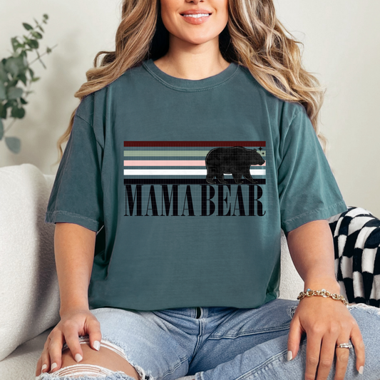 MAMA BEAR RETRO STRIPE - DTF TRANSFER