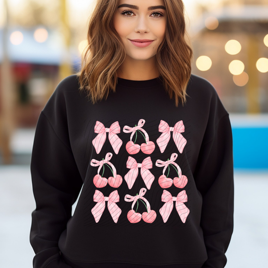 CHERRY COQUETTE BOW - DTF TRANSFER