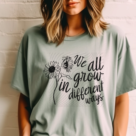 ALL GROW DIFFERENT BLK DISTRESSED - DTF TRANSFER