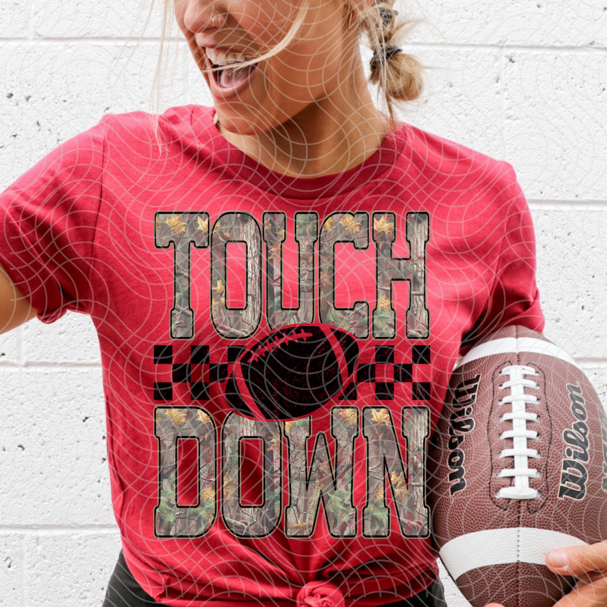 CAMO TOUCH DOWN BLACK DISTRESSED - DTF TRANSFER