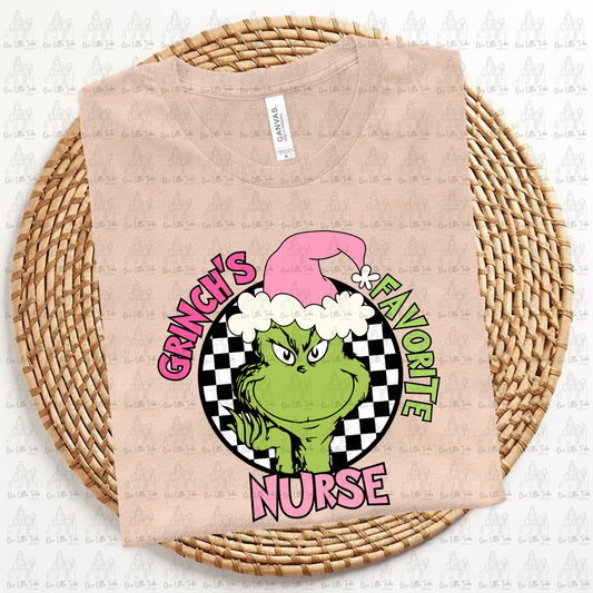 GREEN GUY FAVORITE NURSE - PINK - DTF TRANSFER