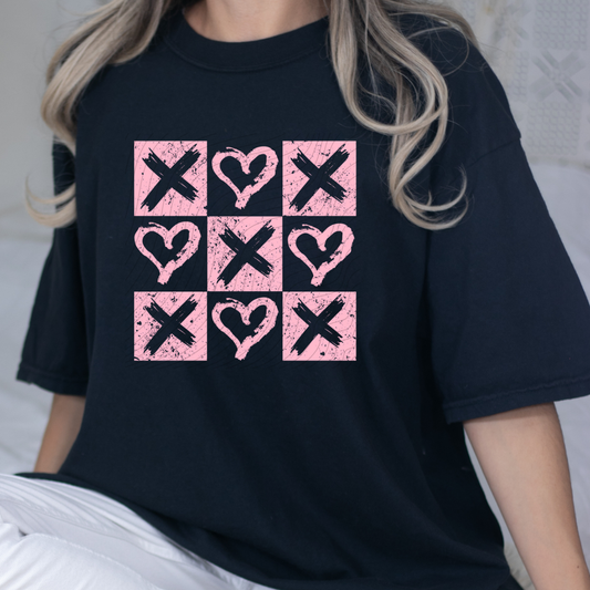 Xs AND HEARTS PINK - DTF TRANSFER