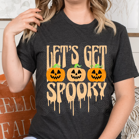 LET'S GET SPOOKY, TAN - DTF TRANSFER