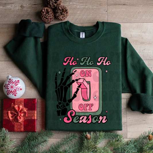 HO HO HO SEASON SWITCH - PINK/GREEN - DTF TRANSFER