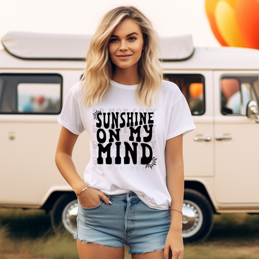 SUNSHINE ON MY MIND - BLK - DTF TRANSFER