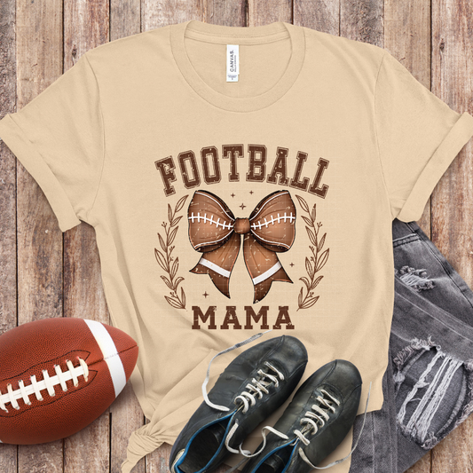 FOOTBALL MAMA BOW DISTRESSED - DTF TRANSFER