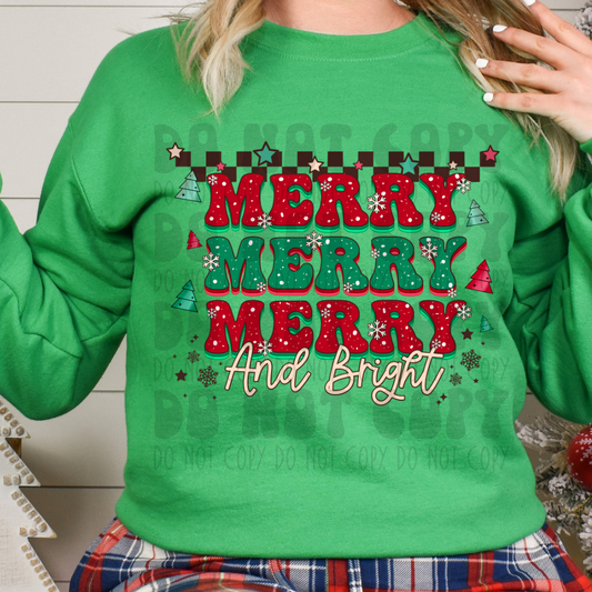 MERRY STACKED AND BRIGHT - DTF TRANSFER