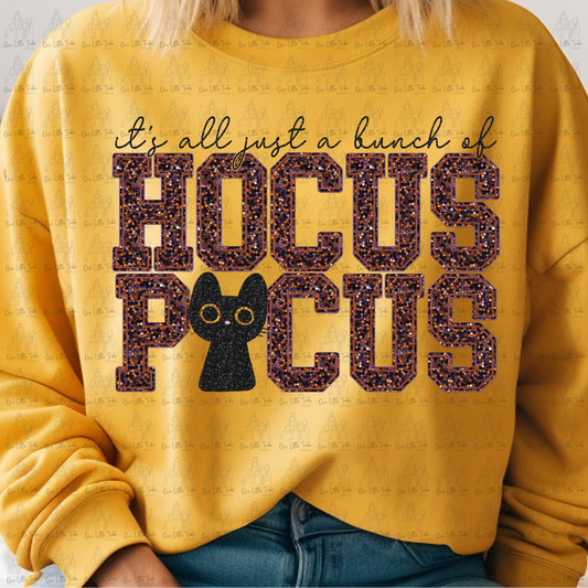 HP W/ CAT - FAUX SEQUINS - DTF TRANSFER