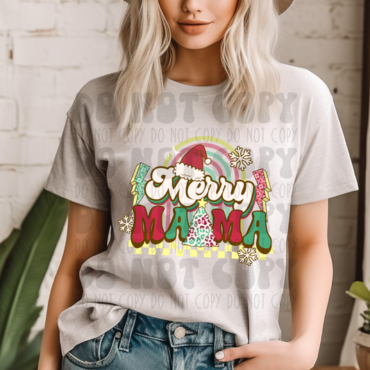 MERRY MAMA RETRO - YELLOW BACKGROUND - DTF TRANSFER