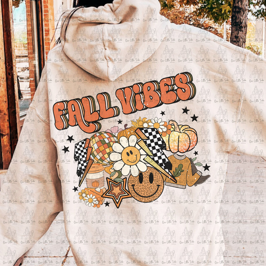 FALL VIBES RETRO BOLTS - GRUNGE EFFECT - DTF TRANSFER