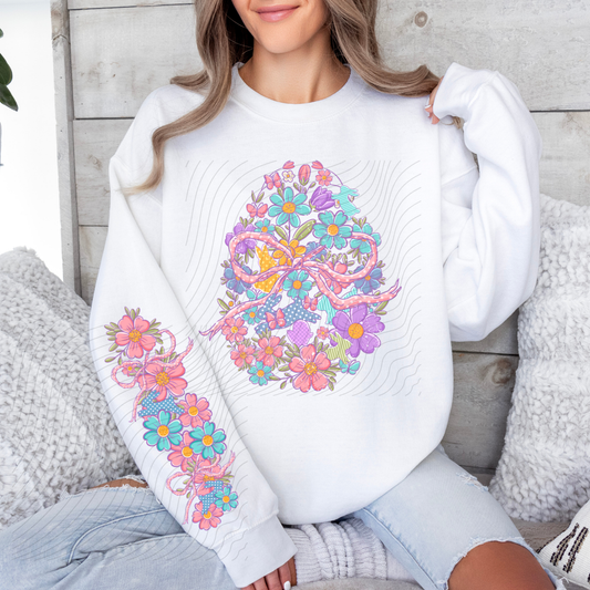 FLORAL EGG W/ SLEEVE - DTF TRANSFER