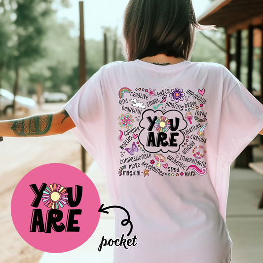 YOU ARE ENOUGH BACK W/ POCKET - DTF TRANSFER