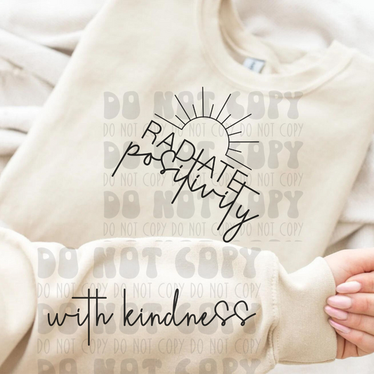 RADIATE POSITIVITY - BLACK - DTF TRANSFER