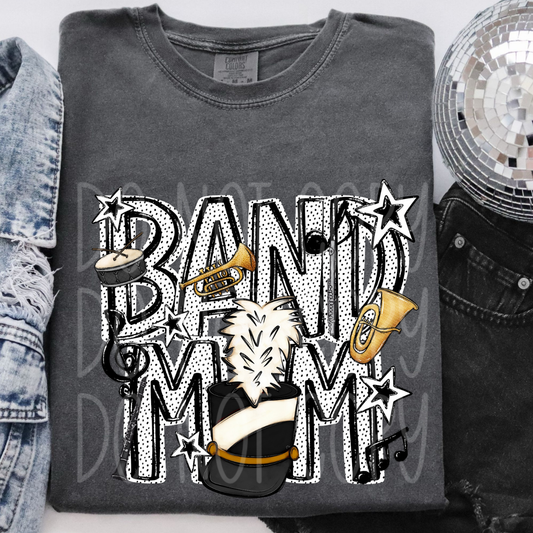 BAND MOM, BLK - DTF TRANSFER