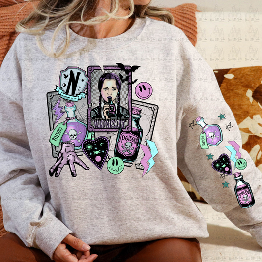 WEDNESDAY TAROT W/ POISON BOTTLES SLEEVE - DTF TRANSFER