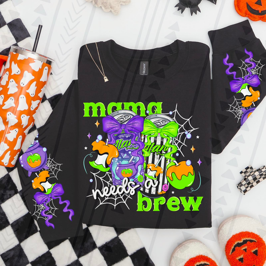 MAMA NEEDS CARAMEL APPLE DRINK W/ SLEEVES - DTF TRANSFER
