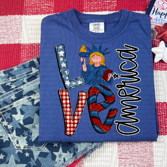 LOVE AMERICA LIBERTY LIGHT - DTF TRANSFER