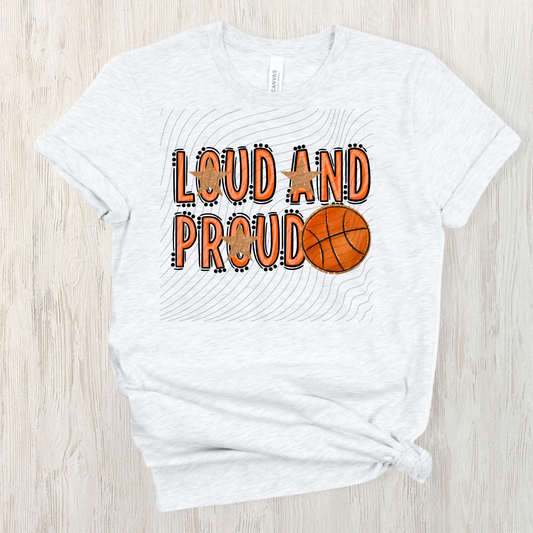 BASKETBALL LOUD AND PROUD, ORANGE - DTF TRANSFER