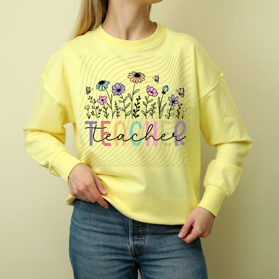 TEACHER FLOWERS - DTF TRANSFER