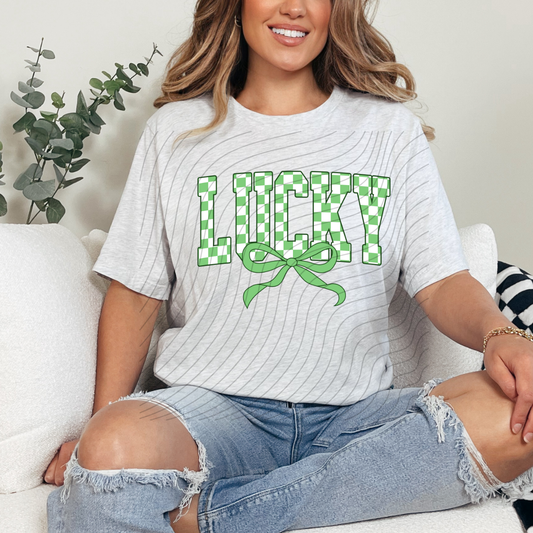 LUCKY CHECKERED COQUETTE - DTF TRANSFER