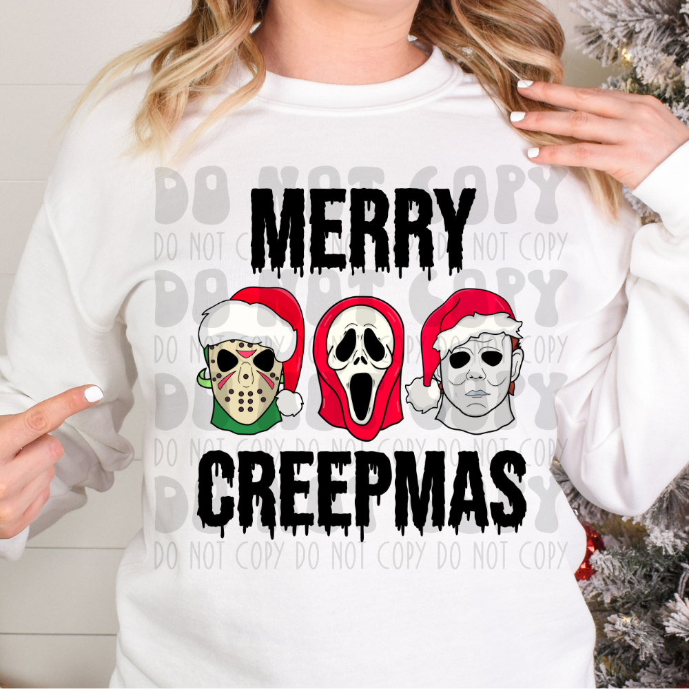 MERRY CREEPMAS BLACK DRIP - DTF TRANSFER