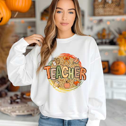 TEACHER FALL ROUND - DTF TRANSFER