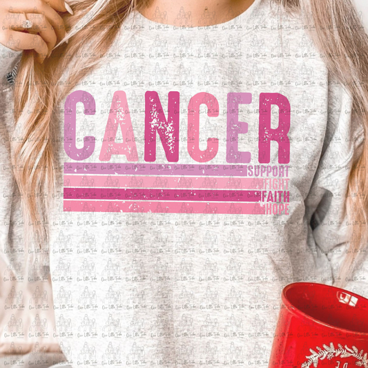 CANCER SUPPORT - GRUNGE EFFECT - DTF TRANSFER