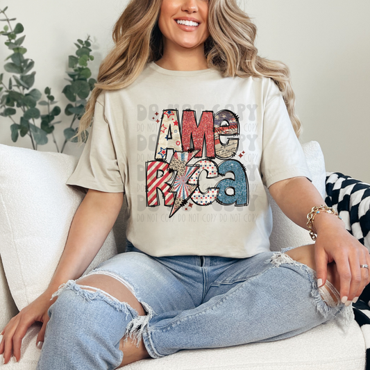 AME-RICA BOLT VINTAGE WASH - DTF TRANSFER