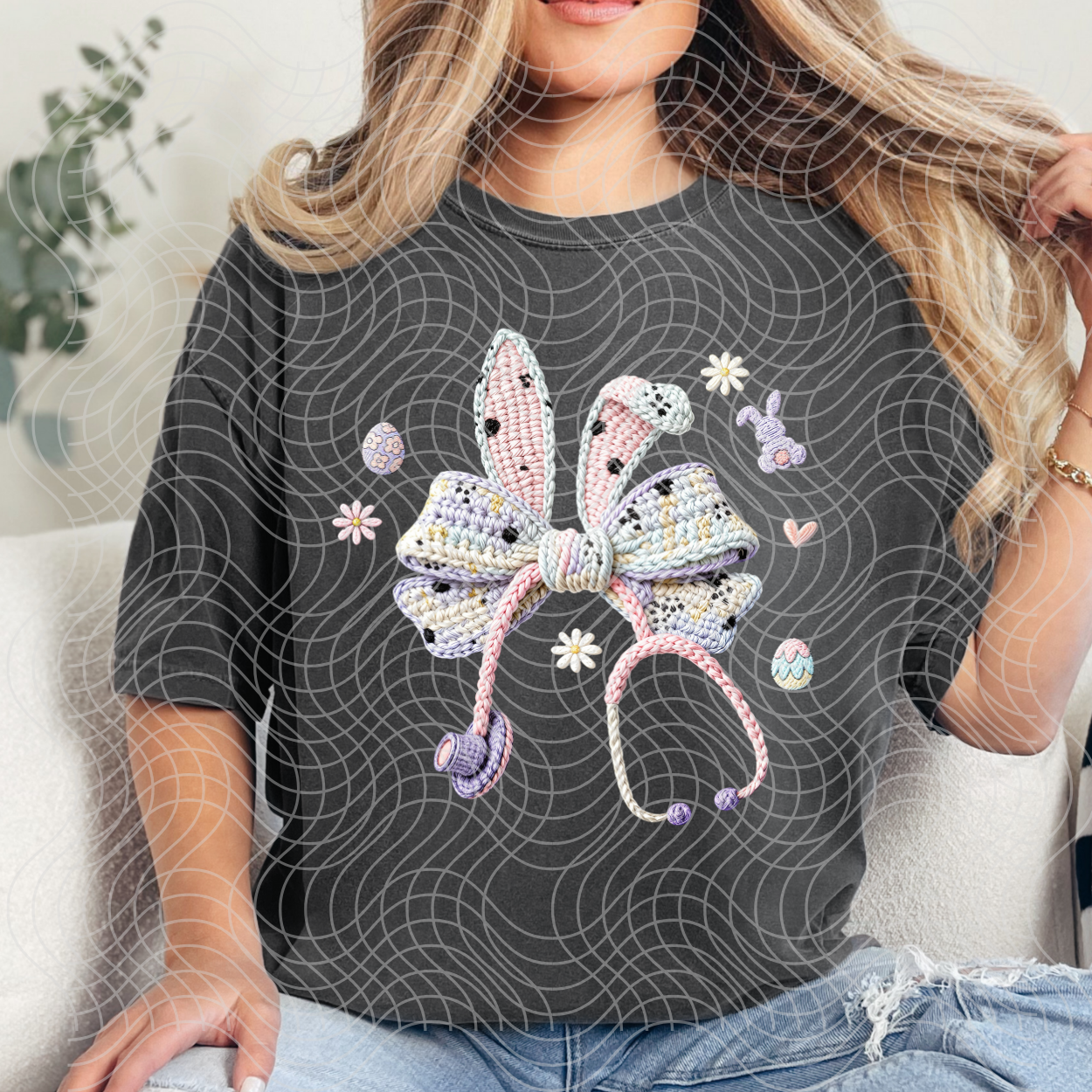 FAUX YARN BUNNY EAR MEDICAL - DTF TRANSFER