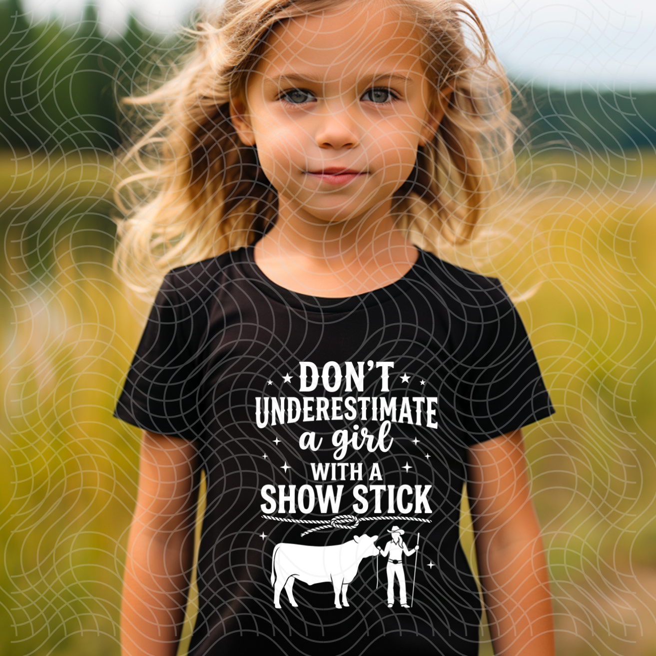 GIRL WITH A SHOW STICK - DTF TRANSFER
