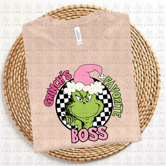 GREEN GUY FAV BOSS - PINK - DTF TRANSFER