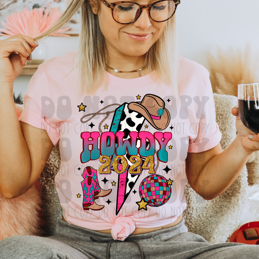 HOWDY 2024 - FAUX GLITTER - DTF TRANSFER