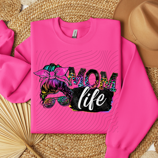 MOM LIFE COLOR LEOPARD - DTF TRANSFER