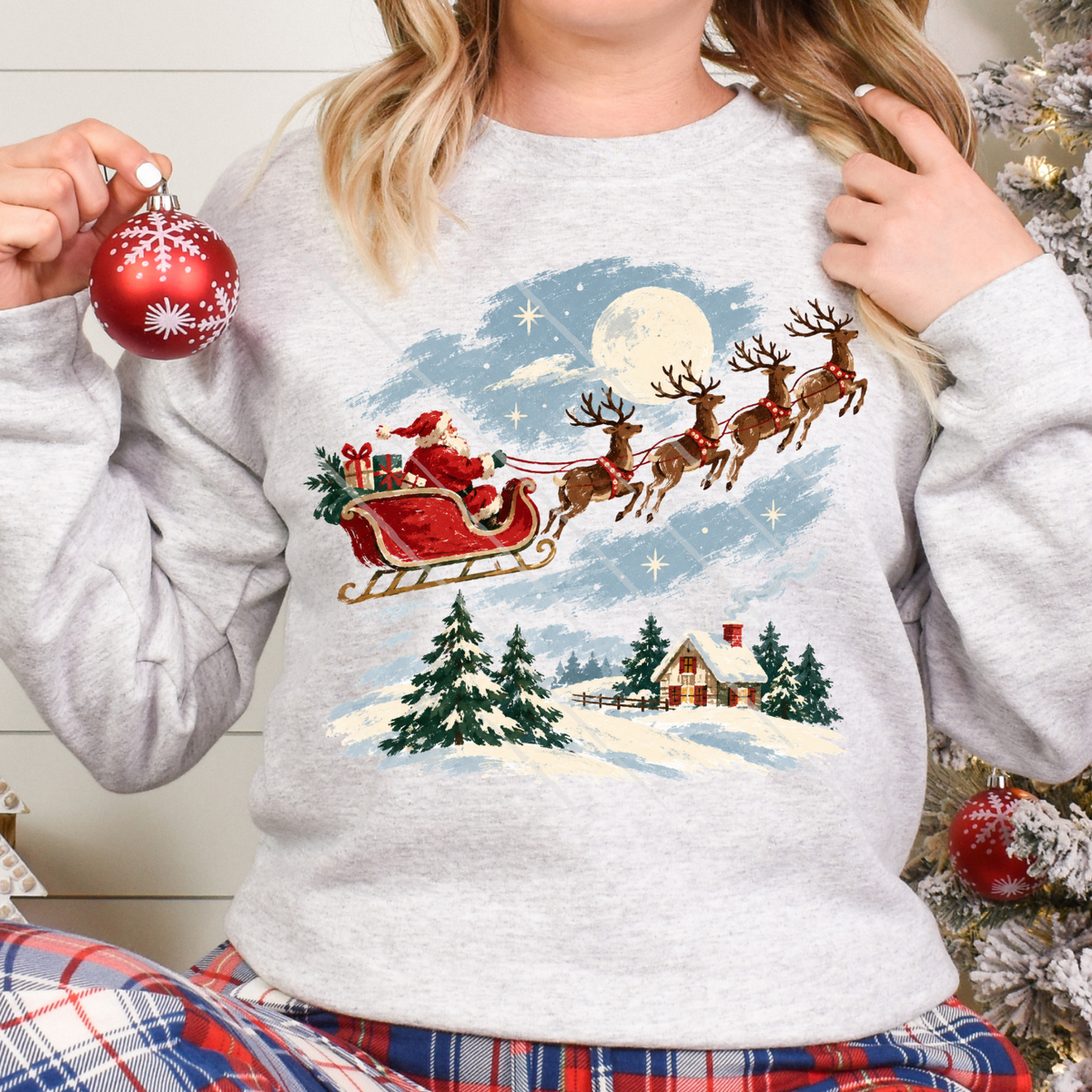 VINTAGE CHRISTMAS SCENE - DTF TRANSFER