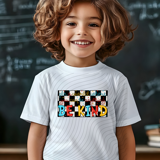 BE KIND CHECKERED - DTF TRANSFER