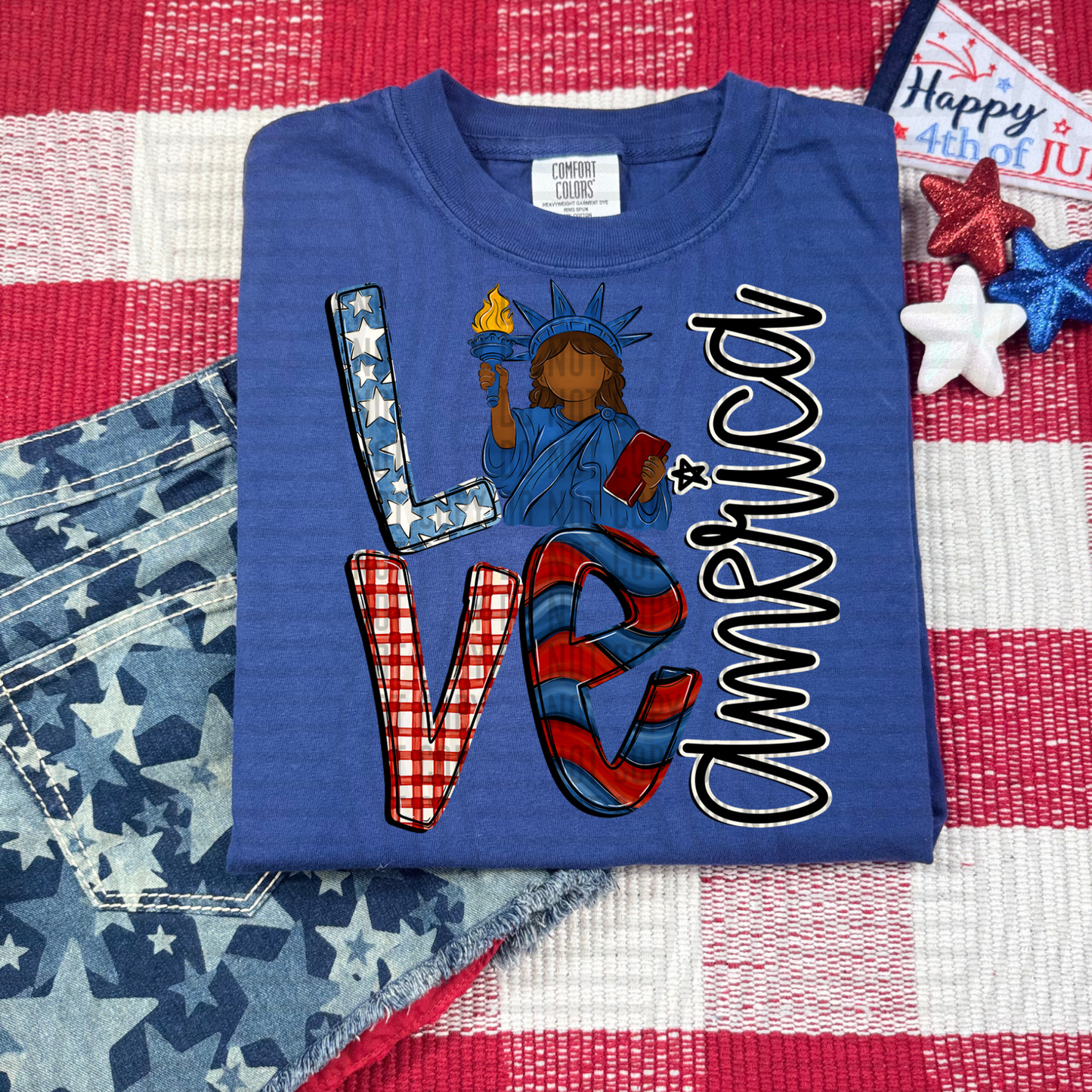 LOVE AMERICA LIBERTY MEDIUM - DTF TRANSFER