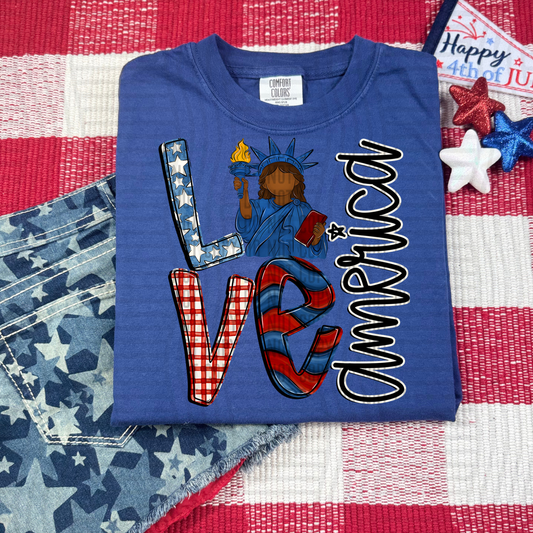 LOVE AMERICA LIBERTY MEDIUM - DTF TRANSFER