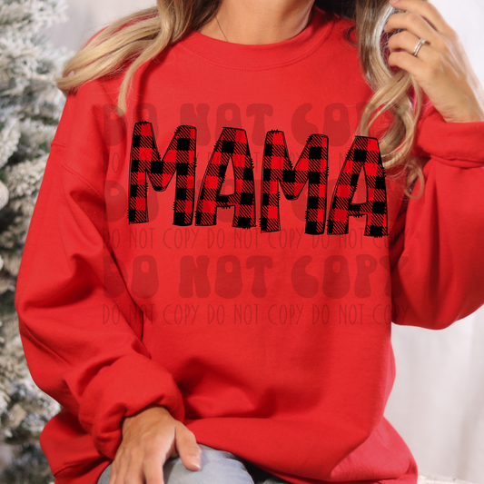 RED BUFFALO PLAID MAMA - DTF TRANSFER
