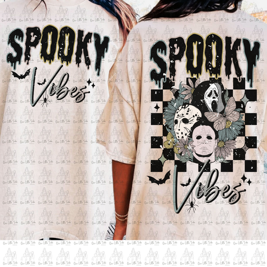 SPOOKY VIBES FRONT & BACK - GRUNGE EFFECT - DTF TRANSFER