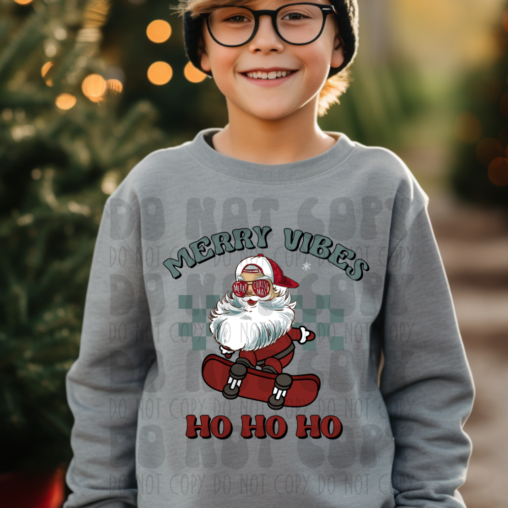 SANTA SKATEBOARD - DTF TRANSFER