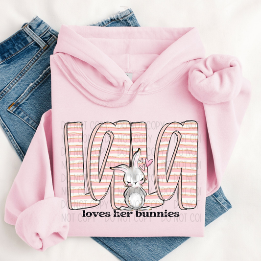 LALA LOVES HER BUNNIES - DTF TRANSFER