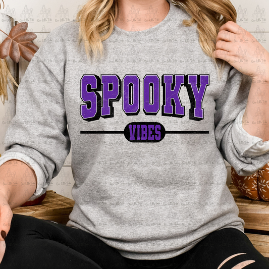 SPOOKY VARSITY PURPLE  - DTF TRANSFER