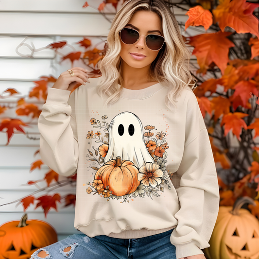 WATERCOLOR GHOST PUMPKIN - DTF TRANSFER