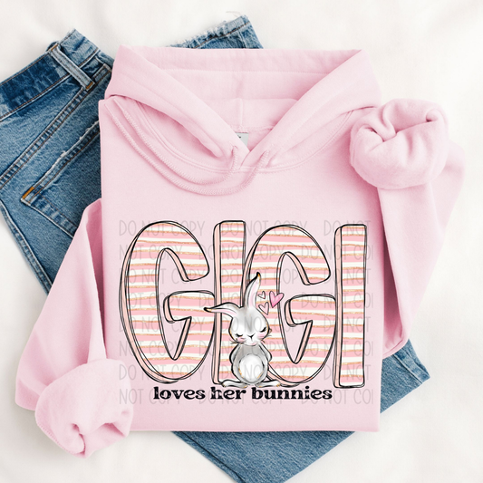 GIGI LOVES HER BUNNIES - DTF TRANSFER